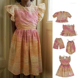Girl Dresses EnkeliBB Brand Toddler Fashion Sister Matching Summer Clothing Soft Cotton Fabric Baby Designer