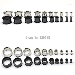 Stud Earrings Alisouy 2Pieces Black Titanium Anodized Flesh Tunnel Expander Ear Plug Double Flare Stretcher