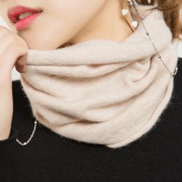 Scarve Tube Scarf Wool Cashmere Lightweight Neck Ring Warmer Angora Rabbit Hair Cowl Collar Loop Female Soft Knitting Accessories 231101