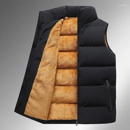 Men's Vests 897504629 Men's Men Fleece Vest Coats Warm Thick Down Cotton Winter Black Lamb Wool Male Thermal Thicken Waistcoats