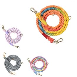 Dog Collars & Leashes Dog Collars Rainbow Leash Cotton Pet With Metal Buckle Hangable Tag Suitable For Walking And Training Accessorie Dhudr