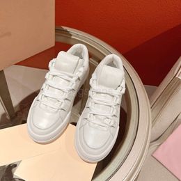 miui Little 2024 Spring New Best-quality Shoe White Family Shoes Womens Full Leather Old Dirty Shoes Casual Thick Sole Round Toe Womens Shoes