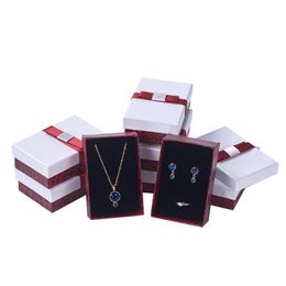 Jewellery Pouches Bags 48Pcs Set With Bowknot Ring Necklace Bracelets Earring Gift Packaging Boxes Rec 9X6X3Cm Cardboard Box Dhgarden Dhywu