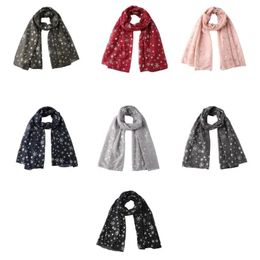 Scarves Exquisite women's Christmas scarves camouflage foil printed scarves wedding party windproof scarves snowflake prints 231103