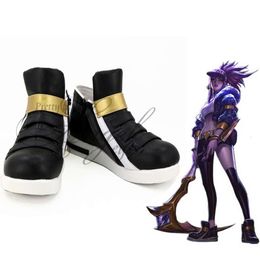 Catsuit Costumes Popular Game League of Legends LOL KDA Akali Cosplay Party Custom Made Shoes