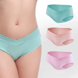 Maternity Intimates 3PcsLot Panties Cotton Pregnant Underwear UShaped Low Waist Short Pregnancy Women Briefs 231102