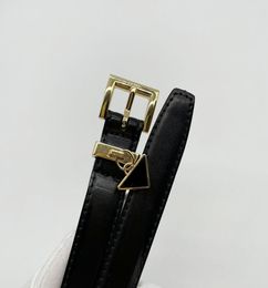 2022 Famous brand triangle women039s small belt black pin buckle belt top quality designer new leather waistband for woman girl1503486