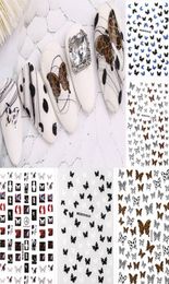 7 Styles Lace Leopard Printing Colour Butterfly Nail Art Stickers Holographic 3D Gradient Butterflies Nail Decals DIY Manicure Deco8680000