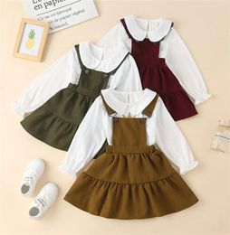 Tench Coats Kids Toddler Chlidren Girls Autumn Winter Long Sleeve Ruffle T Two Piece Outfits For Teen Baby Girl 69 Months