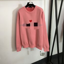 1030 2023 Autumn Brand SAme Style Sweater Long Sleeve Crew Neck Pullover Pink Womens Clothes High Quality Womens 20236625