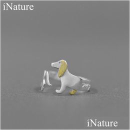 Rings Inature Cute Dachshund Dog Adjustable Ring 925 Sterling Sier Open For Women Drop Delivery Jewellery Dhgarden Dheqz