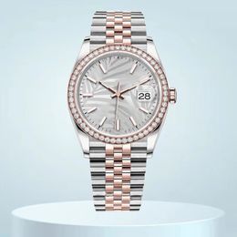 designer watches high quality watch women palm leaf Grey dial Diamond bezel 36mm 41mm couple moissanite watch 8215 auto movement Rose gold stainless steel watch