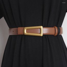 Belts Women's Runway Fashion Genuine Leather Cummerbunds Female Dress Corsets Waistband Decoration Narrow Belt TB2054