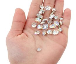 About 10pcs Mix Shape Crystal Ab Glass Pointback Rhinestone Charms For Diy 3d Nail Art Manicure Decor Gems St jllUUv9695212