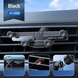 Car Holder Foldable Screen Phone Gravity Stand Car Phone Holder Air Outlet Mount Clip GPS Bracket for 4.7-7.2 Inch Q231104