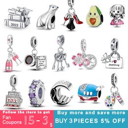 925 silver Fit Pandora Original charms DIY Pendant women Bracelets beads Graduation Books Charm Garden Flower Fruit Charm