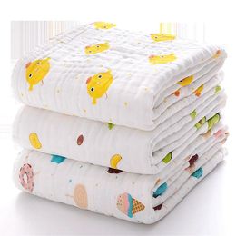 Blankets Swaddling 110 110cm born 4layer pure cotton bath towel soft and absorbent high gloss towel quilt cover baby bath towel 231102