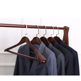Hangers Racks Luxury wooden coat hanger wide shoulder hanger used for clothing heavy wardrobe Organisers anti-skid pants bars 230403