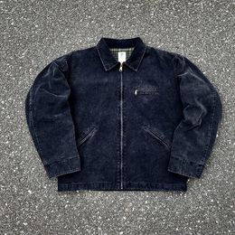 Men's Jackets Autumn Saint Michael Mens Jacket High Quality Heavy Fabric Washed Vintage Work Denim Coat Street Fashion 231102