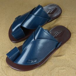 Herren große Sommer Römische Vintage Schuhe Größe 48 Männliche Hausschuhe PU Leder Open Toe Outdoor Strandparty Flache Sandalen 23040 76