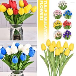 Decorative Flowers 10pcs Tulip Artificial Real Bouquet Fake Decoration For Wedding Supplies Home Decor Valentines Flower O8A4