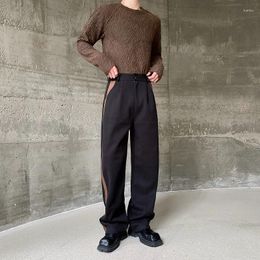 Men's Pants 2023 Autumn Korean Style Unique Mixed Colour Thickened Woollen Men Casual Loose Warm Suit Size M-XL