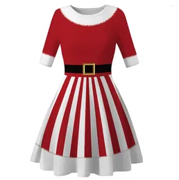 Casual Dresses Women's Dress Women Fashion Mom Me Long Sleeve 3D Print Christmas Xmas Clothes