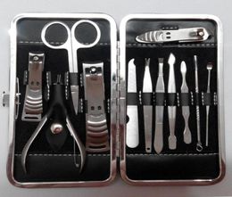 Whole 2016 12pcslot Manicure Set Nail Care Pedicure Scissor Tweezer Knife Ear Pick Utility Nails Clipper Kit Stainless S5824948