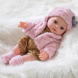 Dolls 30cm Reborn Baby Doll Fashion Dress Up Lifelike Simulation Vinyl Simulation born Reborn Baby Doll Toy Children Birthday Gift 231102