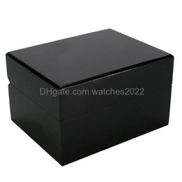 Watch Boxes Cases Vintage Black Box Wood Paint Luxury Gift Veet Pillow Menwatch Drop Delivery Watches Accessories Dho9S