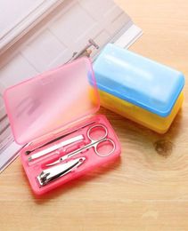 Nail Care Tools Manicure Sets Nail Clippers Nail Scissors Tweezer Manicure Pedicure Set Travel Grooming Kit 4pcsset 7411500