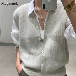 Women's Vests Cardigan Sweater Vest Loose Autumn and Winter Warm Knitted Vest Sweater for Women Loose Solid Sleeveless Sweaters 16348 230403