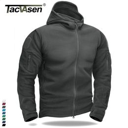 Men's Jackets TACVASEN Warm Fleece Tactical Jacket Mens Green Jackets Windbreaker Outdoor Work Jacket Hiking Hooded Coat Zipper Pocket Outwear 231102