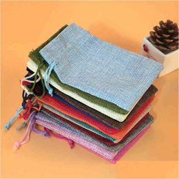 Jewellery Stand 500Pcs/Lot Mti Colours Jute 10X14Cm Cute Dstring Gift Use Sachet Storage Linen Charms Packaging Bags Dr Dhgarden Dhkw3