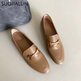 Flat Women Dress Autumn SUOJIALUN Fashion Buckle Soft Sole Ballet Shoe Ladies Casual Slip On Round Toe Loafer Shoes Mujer 230403 587 s