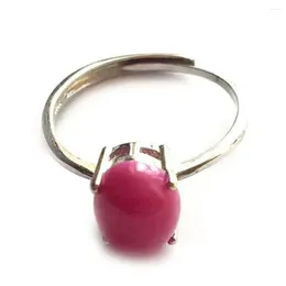 Cluster Rings 5A Natural Gemstone Ruby Crystal Adjustable Ring For Women