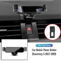 Car Holder Car Phone Holder For Land Rover Discovery 5 2017-2022 Gravity Navigation Bracket GPS Stand Air Outlet Clip Rotatable Support Q231104