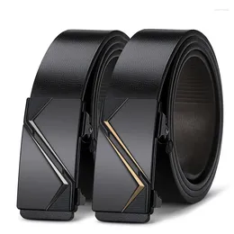 Belts Men Casual Belt Synthetic Leather 3.8cm Wide Metal Automatic Buckle Fashionable Business Jeans For