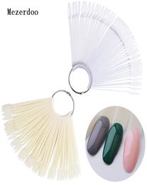 False Nails 50pcs Oval False Display Nail Art Fan Wheel Practise Board Tip Sticks for Dipping Powder Colours UV Gel Polish Chart Q07642663