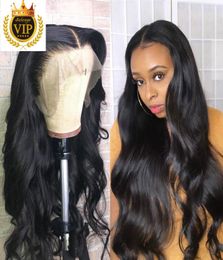 13x6 Glueless ön insan saç perukları brezilya vücut dalgası bebek saçları ile önceden hazırlanmış 180 yoğunluk 360 dantel ön peruk Remy Hair9371183