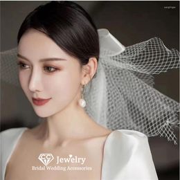 Bridal Veils CC Short Veil Wedding Hair Accessories Women Hairwear Dress Engagement Jewellery Butterfly Shape With Hairpins M340