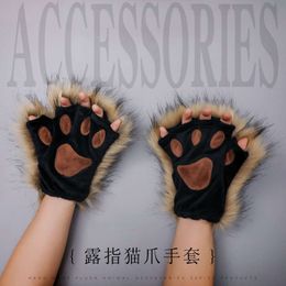 Catsuit Costumes Winter for Women Girls New Animals Cat's Paws Cosplay Gloves Halloween Party Gifts