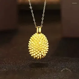 Chains Selling Gold Placer Durian Fashion 14k Plated Colour Necklaces For Women Temperament Luxury Flash Jewellery