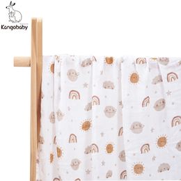 Blankets Swaddling Kangobaby Bamboo Cotton Fashion Indoor And Outdoor Baby Wrap Muslin Swaddle Blanket 230331