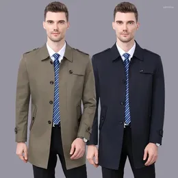 Men's Trench Coats Middle-aged Windbreaker Business Casual Spring And Autumn Men Mid-length Father's Coat