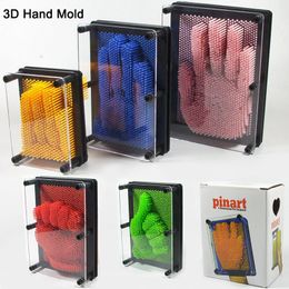 Decorative Objects Figurines 3D Clone Shape Pin Art Hand Mold Handprint Needle Ornament Get Face Palm Model three-dimensional Pinart Plastic Home Decor 230403