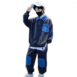 Clothing Sets Boys Sweatshirt Pants Clothes For Patchwork Kids Spring Autumn Tracksuit 6 8 10 12 14