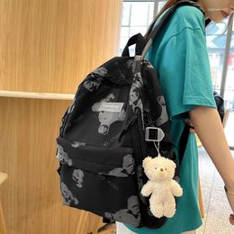 School Bags DCIMOR Fashion Dark Grain Women Backpack Female Portable Cool Travel Bag Kawaii Girl Laptop Student Bookbag Schoolbag College