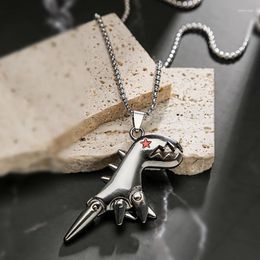 Pendant Necklaces Interest Cute Dinosaur Alloy Stainless Steel Chain Necklace For Men Women Hip Hop Rock Kpop Fashion Jewelry Accessories