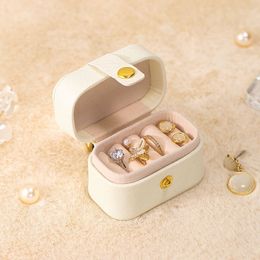 Mini Portable Jewellery Box Jewellery Organiser Display Travel Rings Holder Boxes PU Leather Earring Storage Case Gift Packaging Wholesale